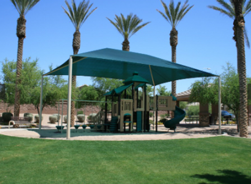 Square Fabric Shade Structure - 12'H Entrance