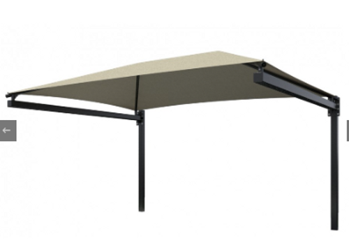 Hanging Cantilevered Fabric Shade - 8'H Entrance