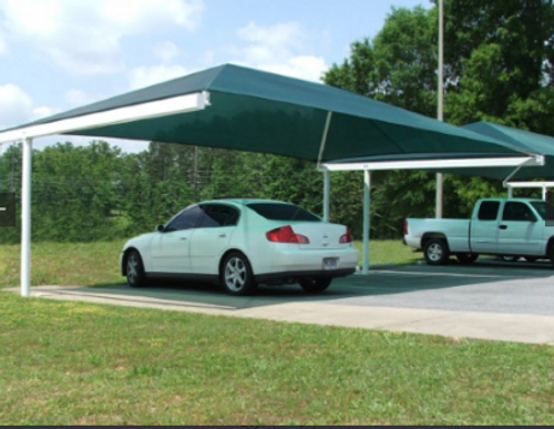 Cantilevered Fabric Shade - 9'H Entrance