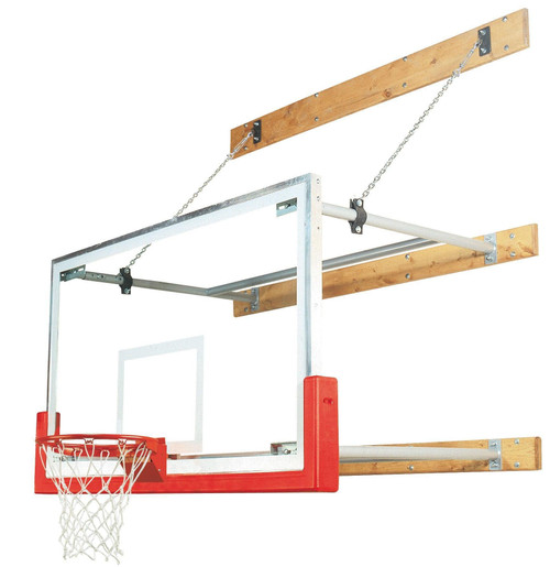 Bison Stationary Wall Mounted Basketball Hoop - 72 Inch Glass