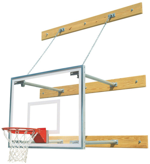 Bison Field Modifiable Stationary Wall Mounted Basketball Hoop - 54 Inch Glass