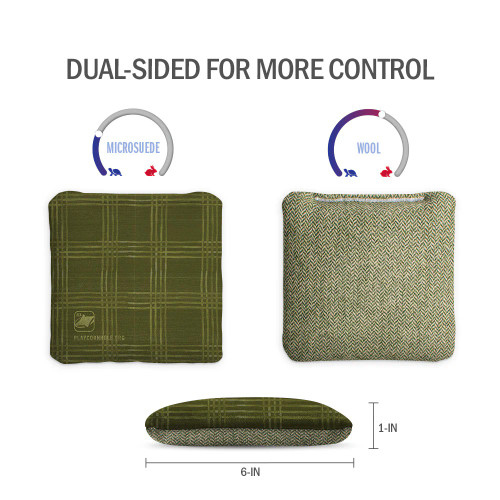 Boho Plaid Synergy Soft Cornhole Bags - Green