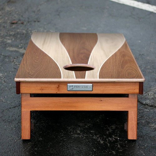 Wood Curvy Triangle Silver Series Cornhole Boards