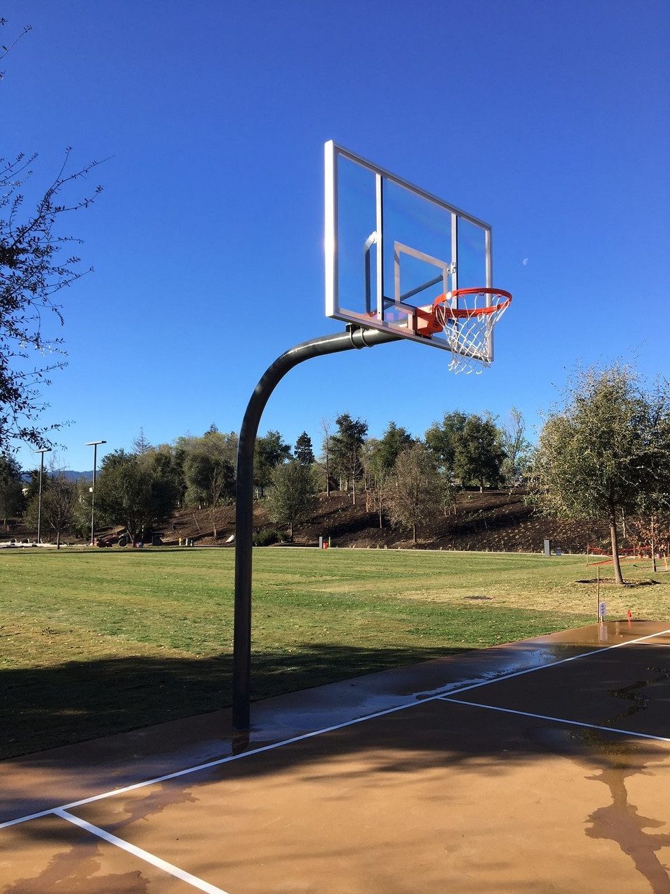 Gared Heavy Duty Gooseneck Basketball Hoop 60 Inch Glass