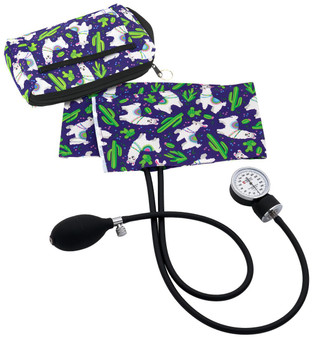 882-LPU Premium Aneroid Sphygmomanometer & Carrying Case Llamas Purple