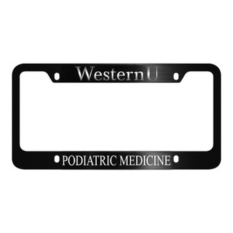 Podiatric Medicine License Plate Frame Black