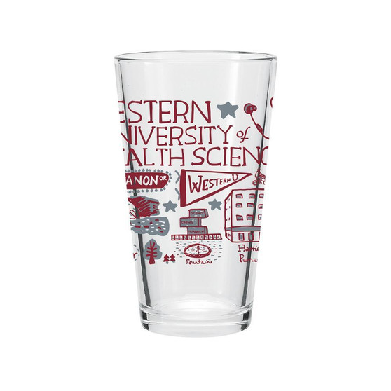 WesternU Julia Gash 16oz Clear Pint Glass