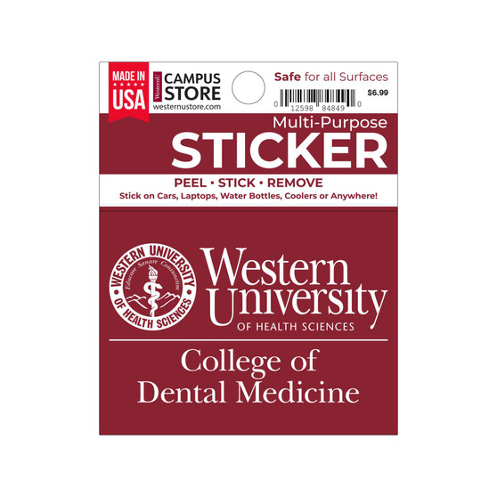 WesternU CDM Sticker 4x3 in
