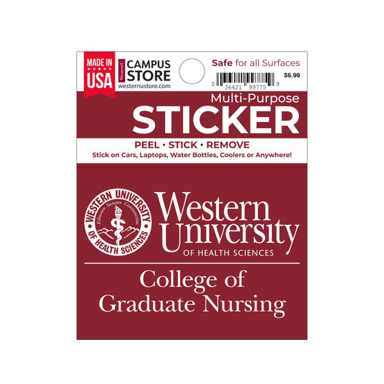 WesternU CGN Sticker 4x3 in