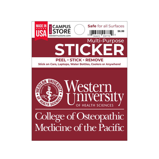 WesternU COMP Sticker 4x3 in