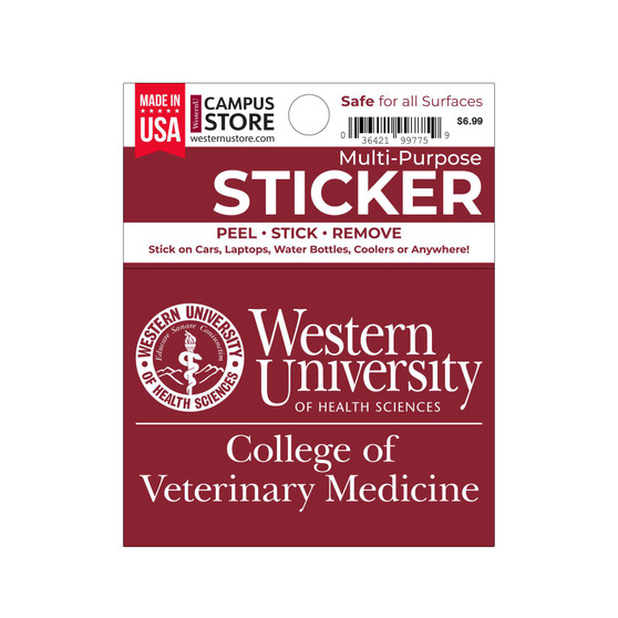 WesternU CVM Sticker 4x3 in