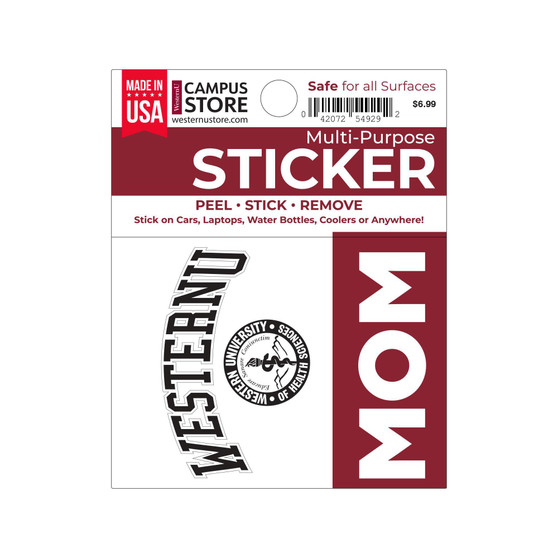 WesternU Mom Sticker 4x3 in