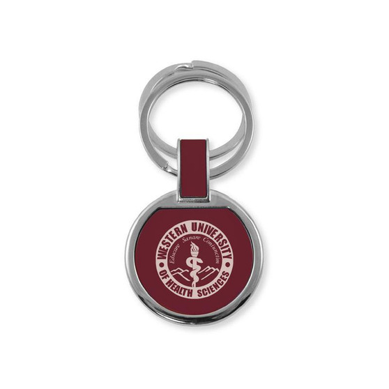 WesternU Double Ring Key Chain Burgundy