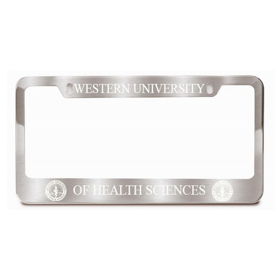WesternU License Plate Frame Stainless Steel