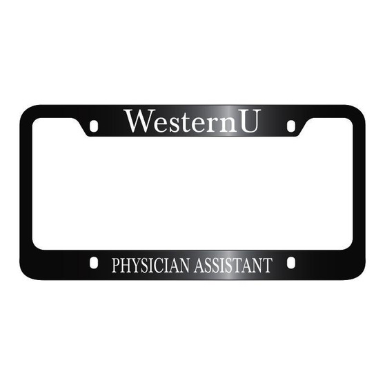Physician Assistant License Plate Frame Black