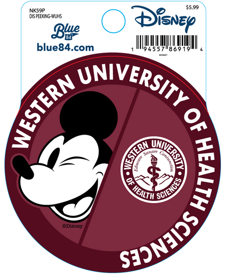 WesternU Mickey Peeking Disney Sticker