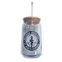 WesternU Glass Can with Straw - 17 oz