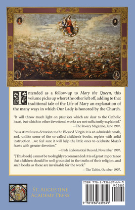 The Queen's Festivals by Mother Mary St. Peter – back cover