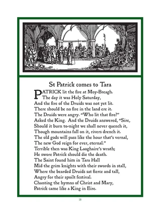 St. Patrick confronting the Druids at Tara – illustration by Lindsay Symington