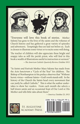 Saints and Festivals by Mother Mary Salome – back cover