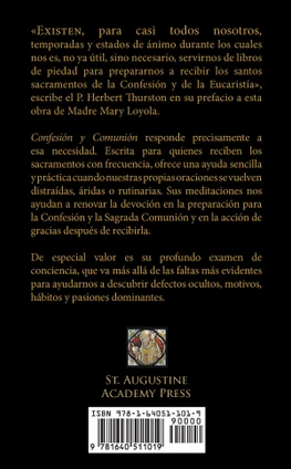 Contraportada de Confesión y Comunión de Madre Maria Loyola