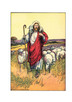 Jesus the Good Shepherd: Color illustration of Jesus as the Good Shepherd, from The Bible Story.