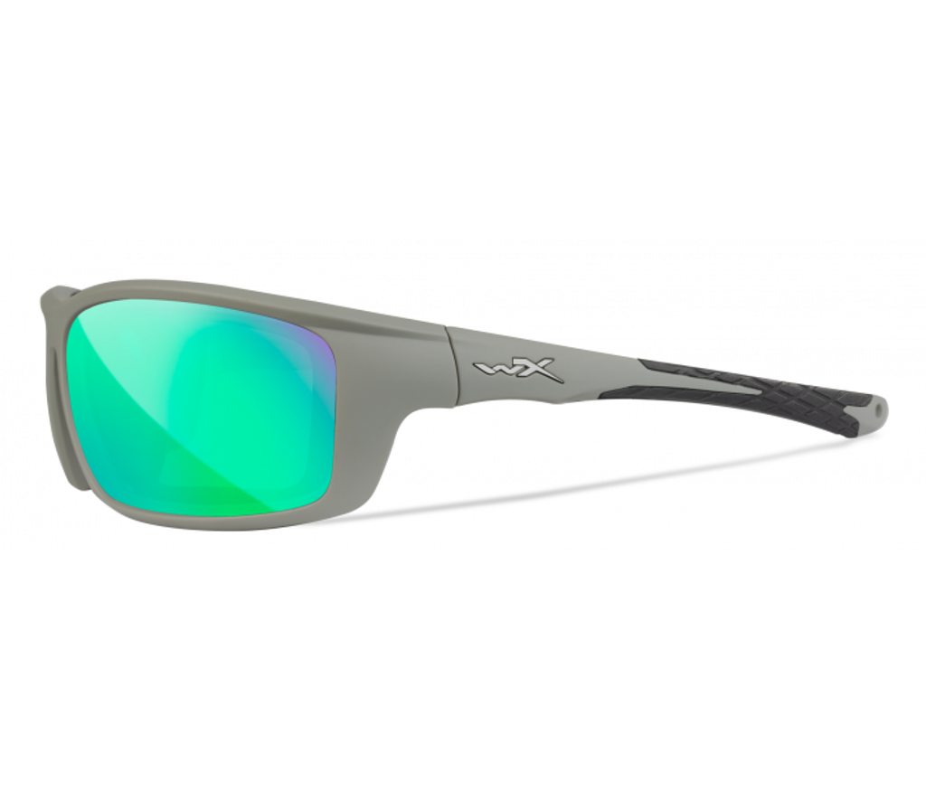 Wiley X Grid | Captivate Polarised Green Mirror Lens w/ Matte Cool Grey Frame