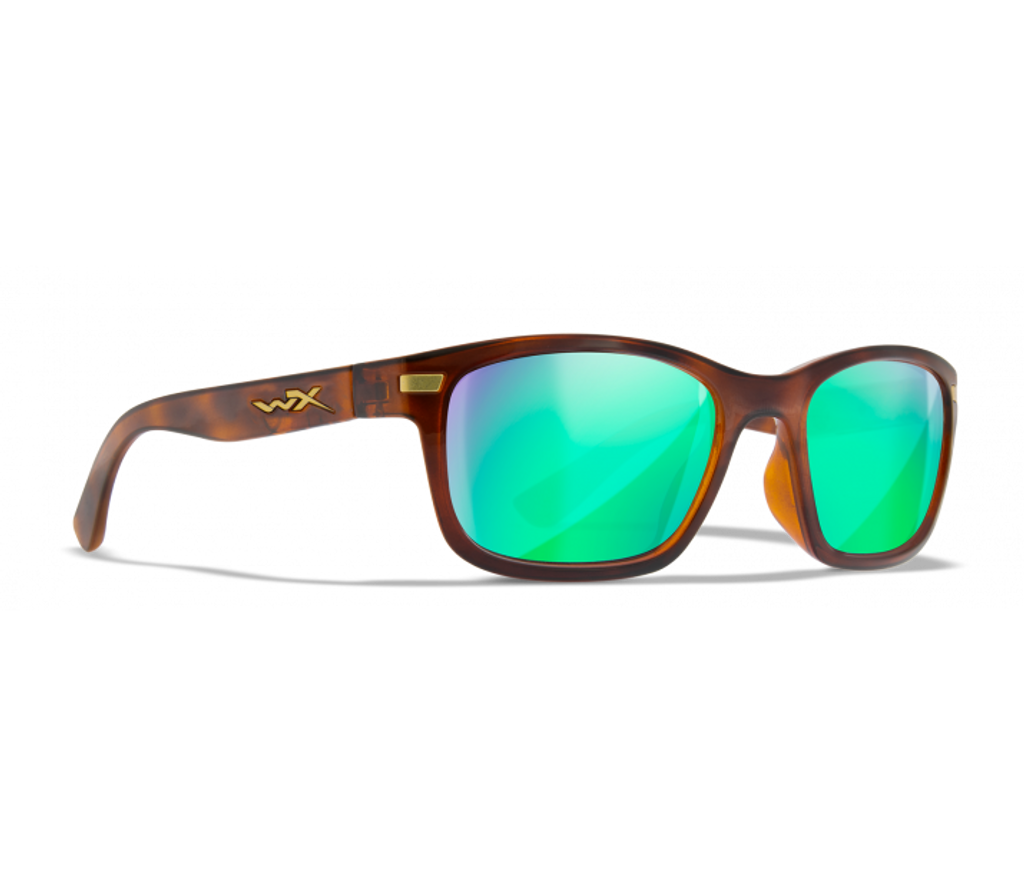 Wiley X Helix | Captivate Polarised Green Mirror Lens w/ Gloss Demi Frame