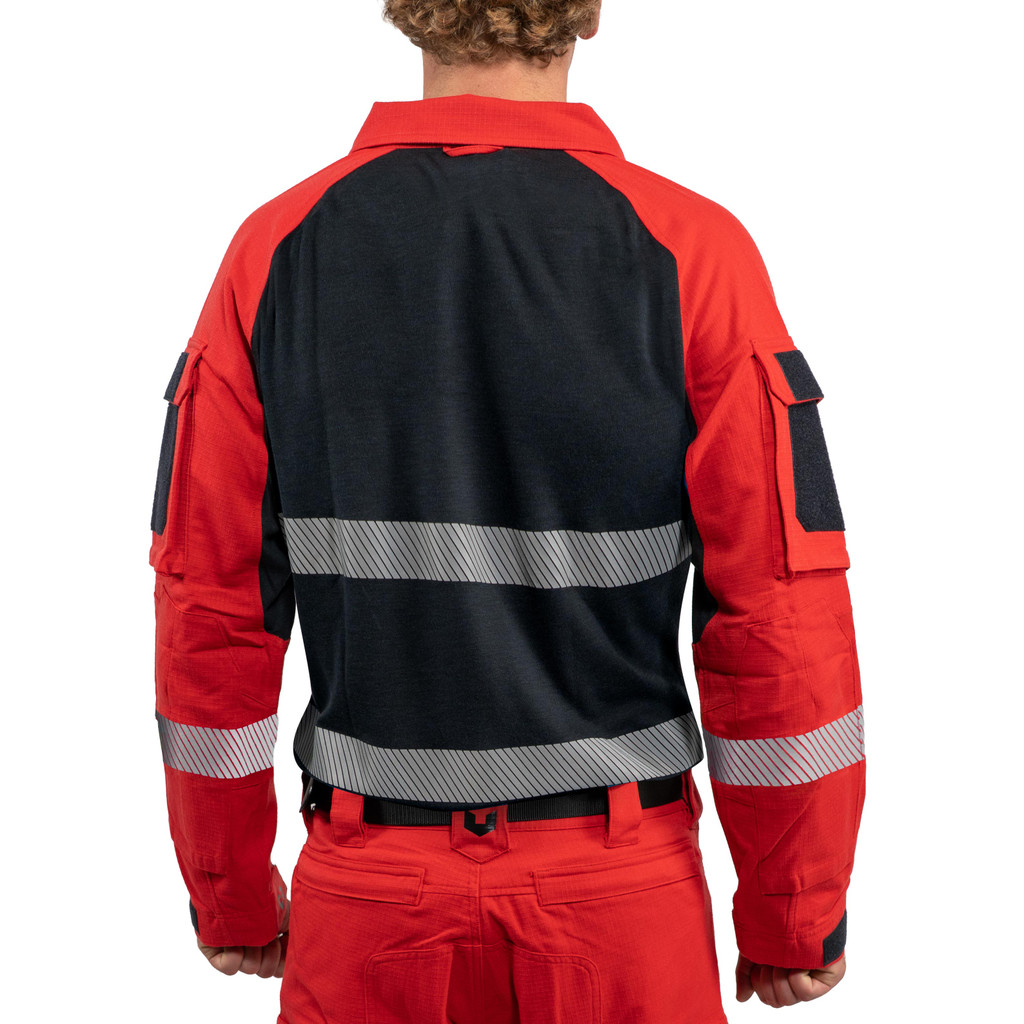 CPX Tactical Shirt FR Ripstop Red Hi-Vis Silver