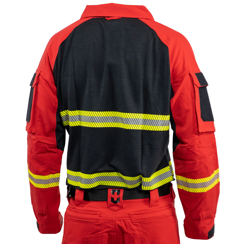 CPX Tactical Shirt FR Ripstop Red Hi-Vis Yellow