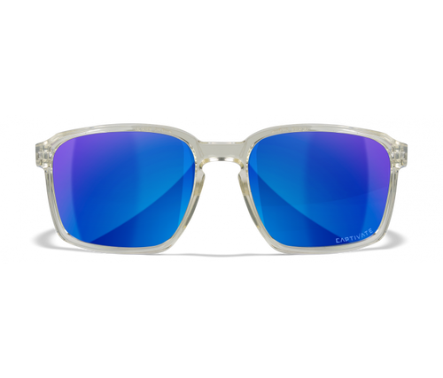 Wiley X Alfa | Captivate Polarised Blue Mirror Lens w/Gloss Clear Crystal Frame