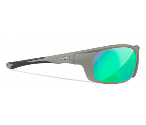 Wiley X Grid | Captivate Polarised Green Mirror Lens w/ Matte Cool Grey Frame