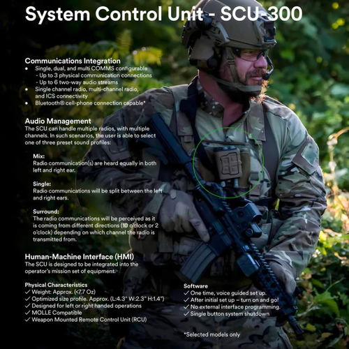 3M Peltor System Control Unit SCU-300NA Coyote Tan