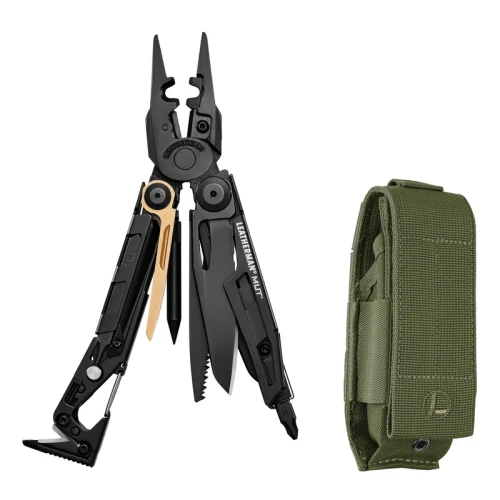 Leatherman | Mut, EOD Black W/ Green Molle Sheath, YL833119, Military Utility Tool