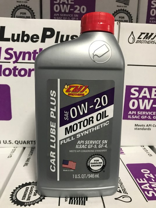 0W20 FULL SYNTHETIC CAR LUBE PLUS 12/1 Quarts