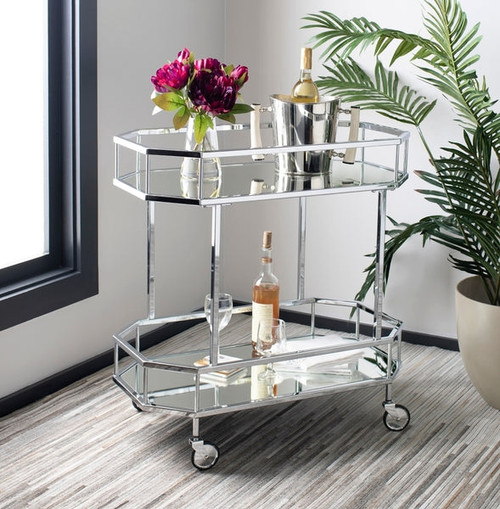 Elevate your entertaining space with the elegance and efficiency of this modern bar cart.