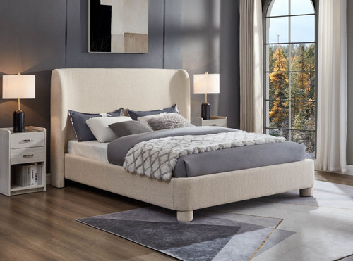 Penny Linen Bed (Beige)-King