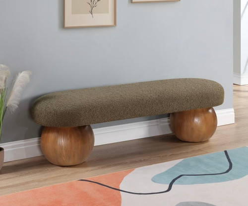 Bowie Boucle Bench (Olive)