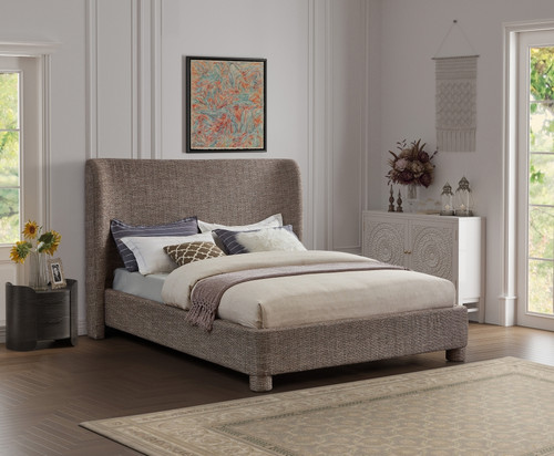 Penny Linen Textured Bed (Brown)