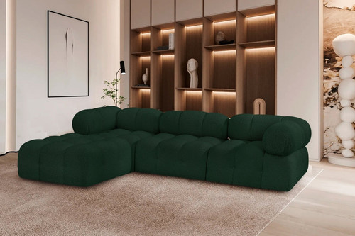 Ames Boucle 4PC Sectional (Brown, Green)-Style 1