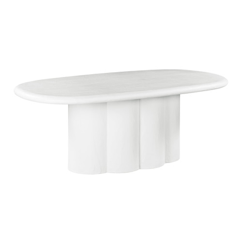 Elika Faux Plaster Dining Table-Oval (White)