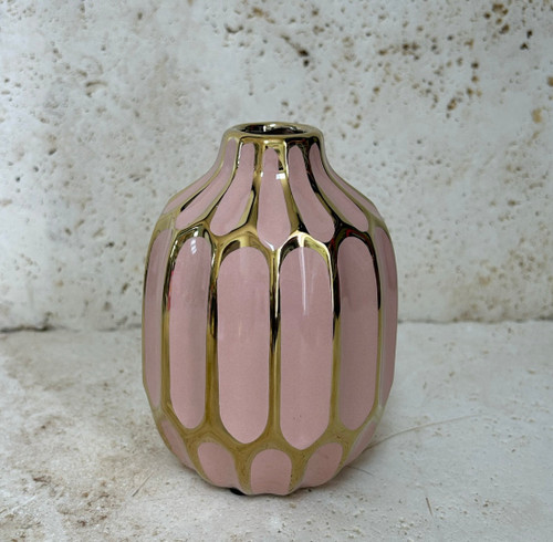 Lerner Ceramic Vase-Single (Blush) 5"H