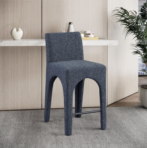 Gramercy Linen Textured Bar/Counter Stool (Blue)