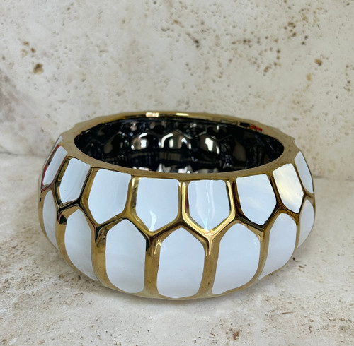 Venetian Decorative Bowl (Gold & White)