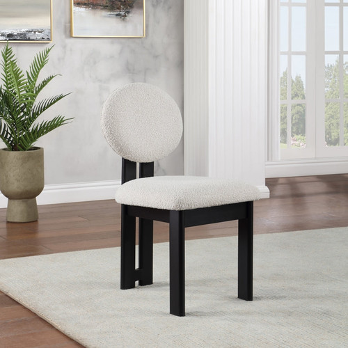 Napa Boucle Fabric Dining Chair (Green, Cream, Black)-Single