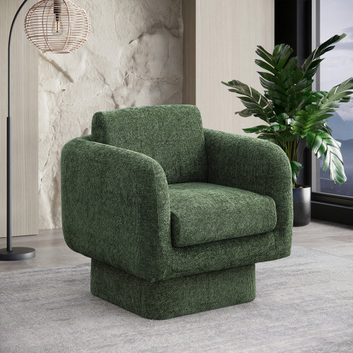 Alessandra Chenille Fabric Dining Chair (Green)