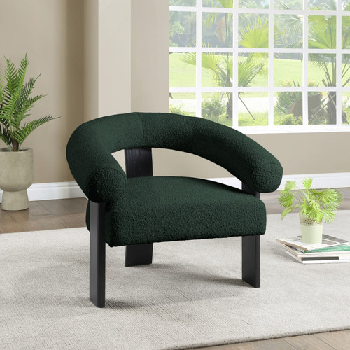 Winston Accent Chair-Boucle Fabric (Green)