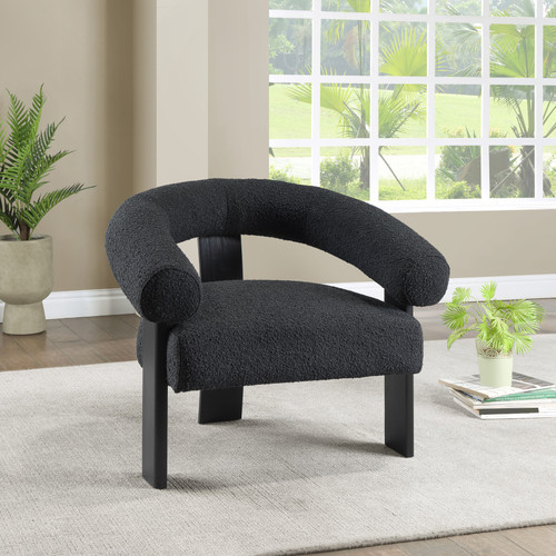 Winston Accent Chair-Boucle Fabric (Black)