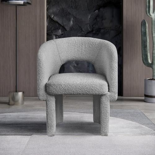 Emmet Boucle Dining Chair (Black, Grey, Cream)