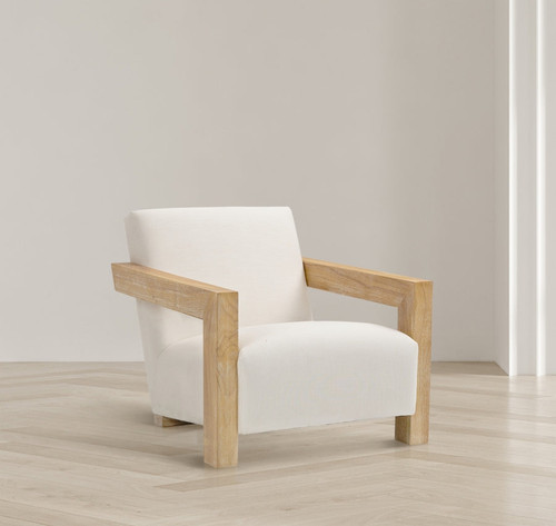 Ward Linen Accent Chair (Cream/Natural)